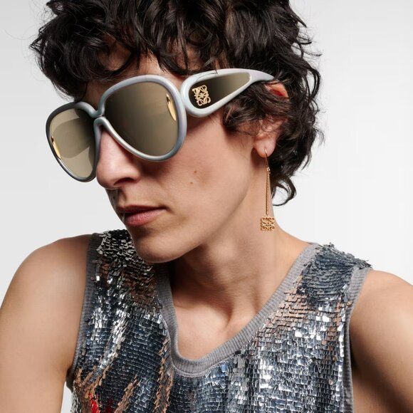 Loewe x Paula’s Ibiza Sunglasses – Metallic White Pilot Gold Mirror LW40132I 24C - Picture 11 of 11